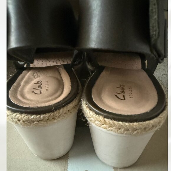 Clarks Palm Glow Olive Green Wedge Sandals Size 9 - Picture 9 of 16